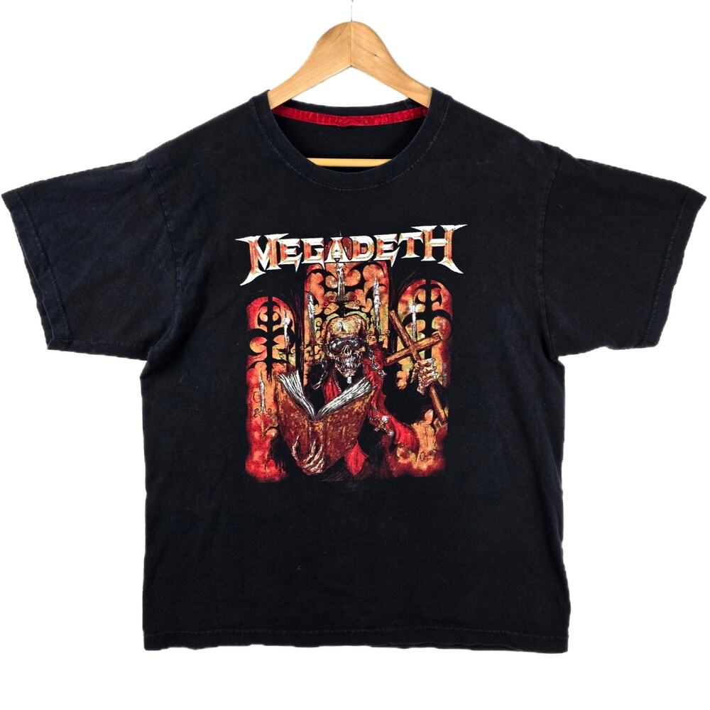 Vintage Megadeth Shirt L 2001 Killing Is My Business Priest Double Sided Tee Y2K - Picture 1 of 9